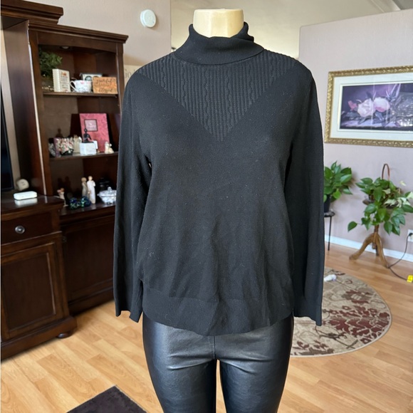 Select + Trend black long sleeve turtleneck sweater-size M - Picture 4 of 9